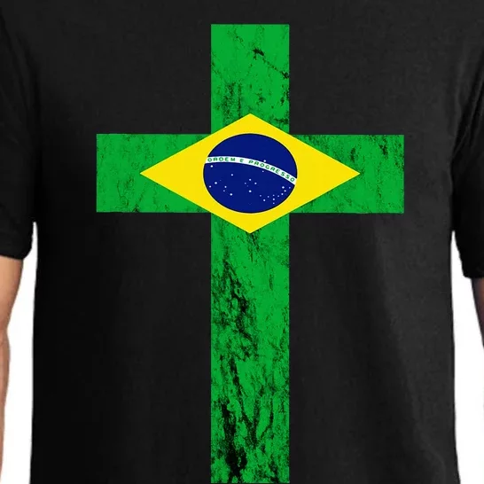 Brazil Jesus Cross Brazilian Faith Brasileiro Christian Pajama Set