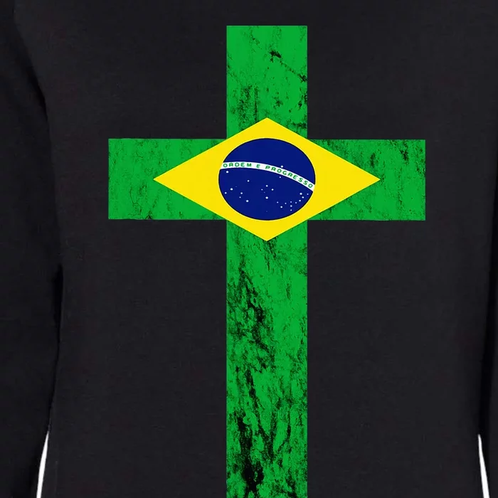 Brazil Jesus Cross Brazilian Faith Brasileiro Christian Womens California Wash Sweatshirt