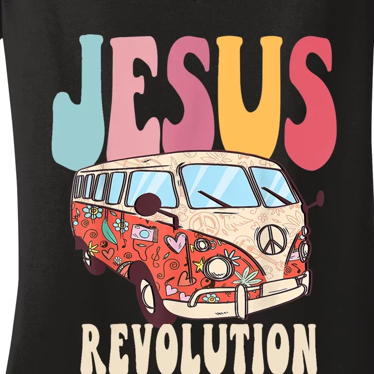 Boho JesusRevolution, Christian Faith Based Jesus Costume Women's V-Neck T-Shirt