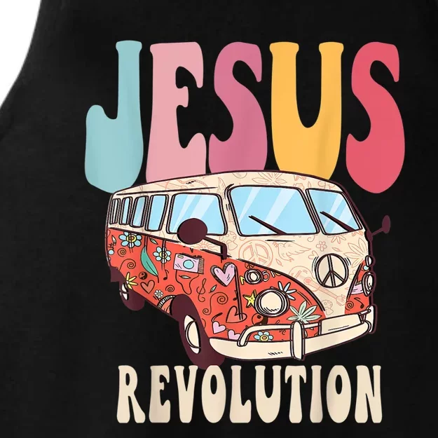 Boho JesusRevolution, Christian Faith Based Jesus Costume Ladies Tri-Blend Wicking Tank