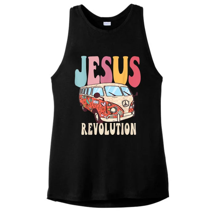 Boho JesusRevolution, Christian Faith Based Jesus Costume Ladies Tri-Blend Wicking Tank