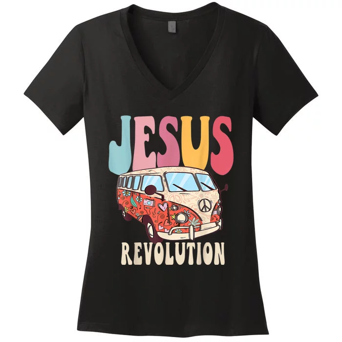 Boho JesusRevolution, Christian Faith Based Jesus Costume Women's V-Neck T-Shirt