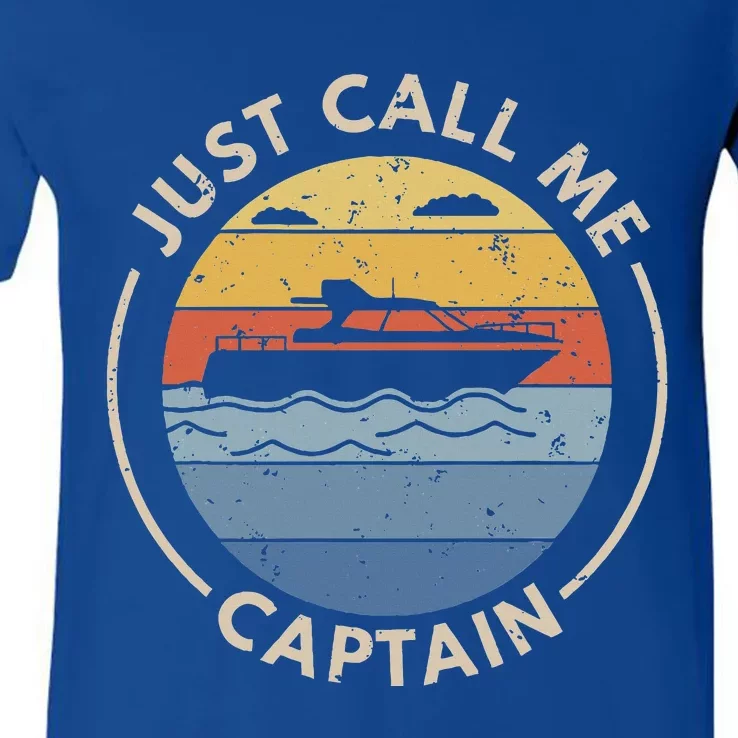 Boat Just Call Me Captain V-Neck T-Shirt