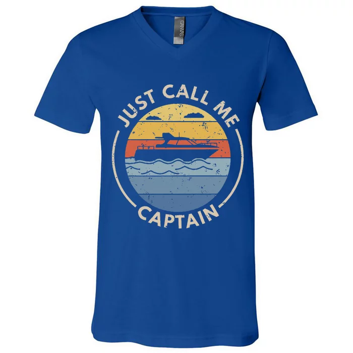 Boat Just Call Me Captain V-Neck T-Shirt