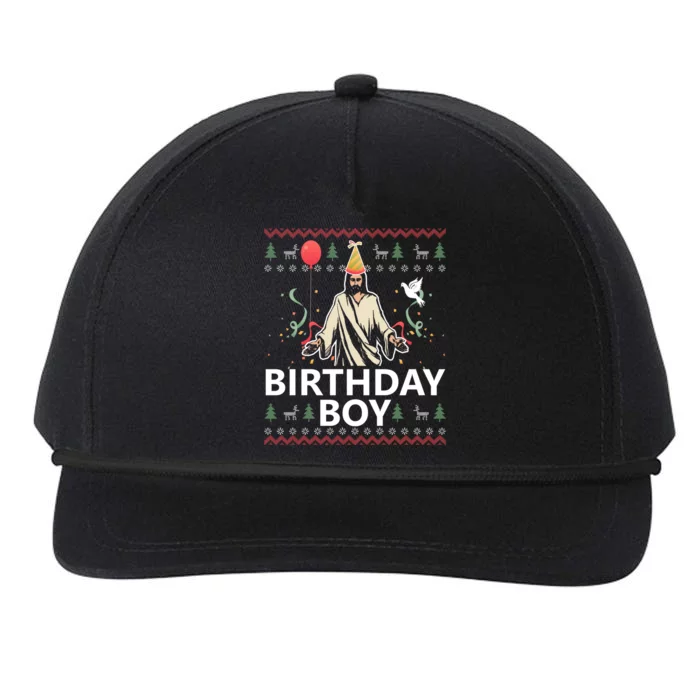 Birthday Jesus Christ Christmas Sweater Funny Jesus Cute Gift Snapback Five-Panel Rope Hat