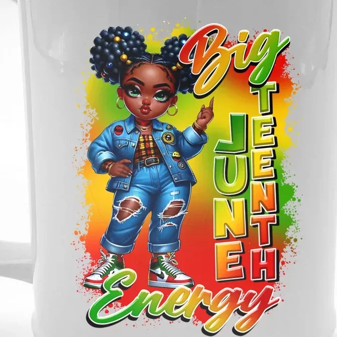 Big Junenth Energy Ancestors Melanin Black African Cool Gift Front & Back Beer Stein