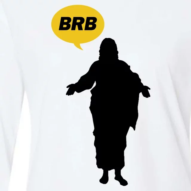 Brb Jesus Easter Sunday Womens Cotton Relaxed Long Sleeve T-Shirt