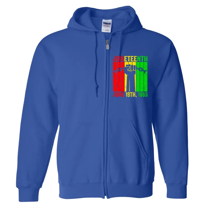 Bhm Juneteenth Fist June 19 Freedom Gift Full Zip Hoodie