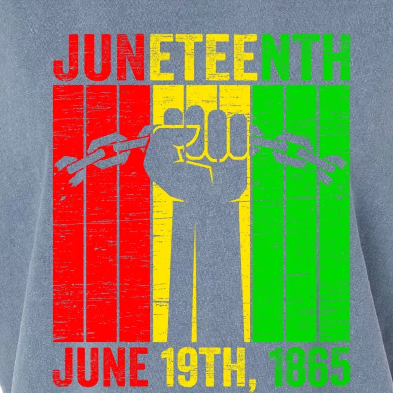 Bhm Juneteenth Fist June 19 Freedom Gift Garment-Dyed Women's Muscle Tee