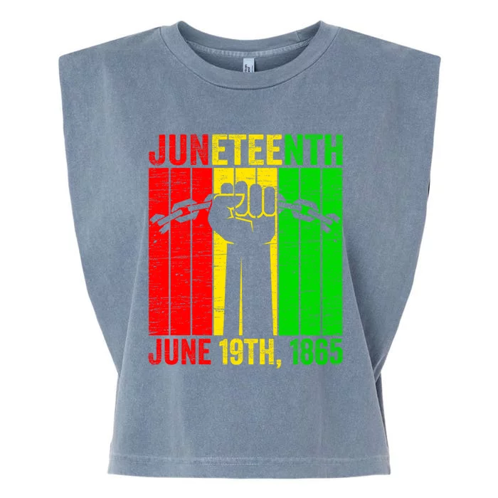 Bhm Juneteenth Fist June 19 Freedom Gift Garment-Dyed Women's Muscle Tee