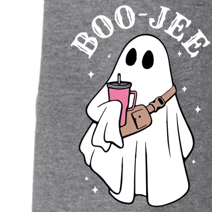 Boo Jee Funny Halloween Shopaholic Ghost Doggie 3-End Fleece Hoodie