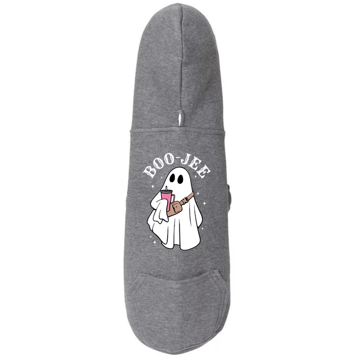 Boo Jee Funny Halloween Shopaholic Ghost Doggie 3-End Fleece Hoodie