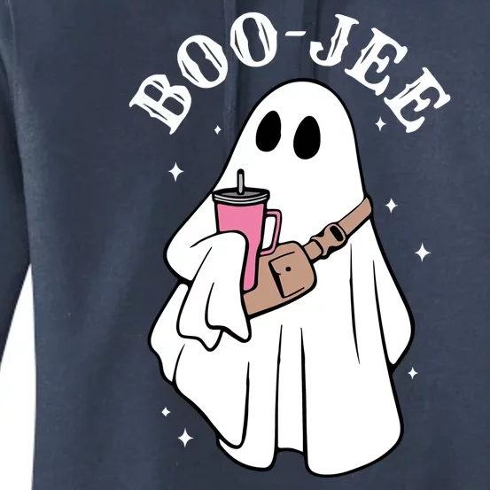 Boo Jee Funny Halloween Shopaholic Ghost Women's Pullover Hoodie