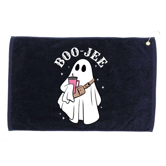 Boo Jee Funny Halloween Shopaholic Ghost Grommeted Golf Towel