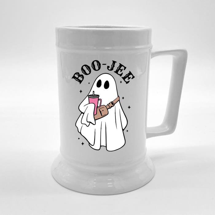 Boo Jee Funny Halloween Shopaholic Ghost Front & Back Beer Stein