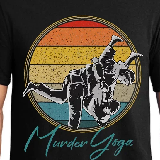 Brazilian Jiujitsu Funny Murder Yoga Gift Pajama Set