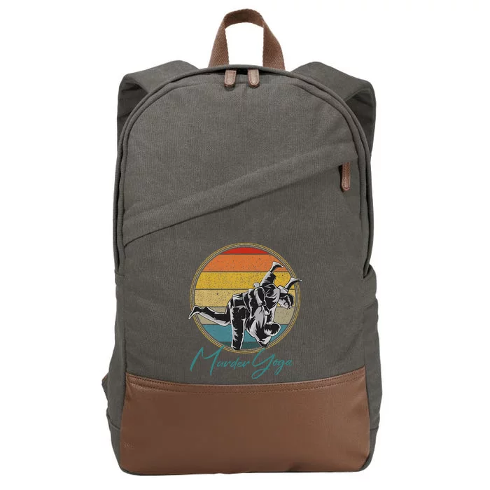 Brazilian Jiujitsu Funny Murder Yoga Gift Cotton Canvas Backpack