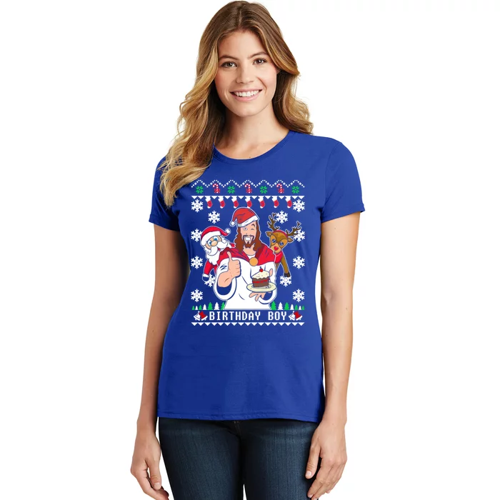 Birthday Jesus Funny Ugly Christmas Funny Gift Women's T-Shirt