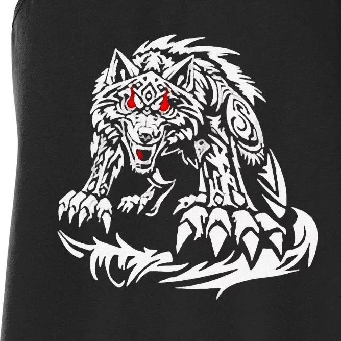 Black Jacob Fatu Wolf Gift Women's Racerback Tank