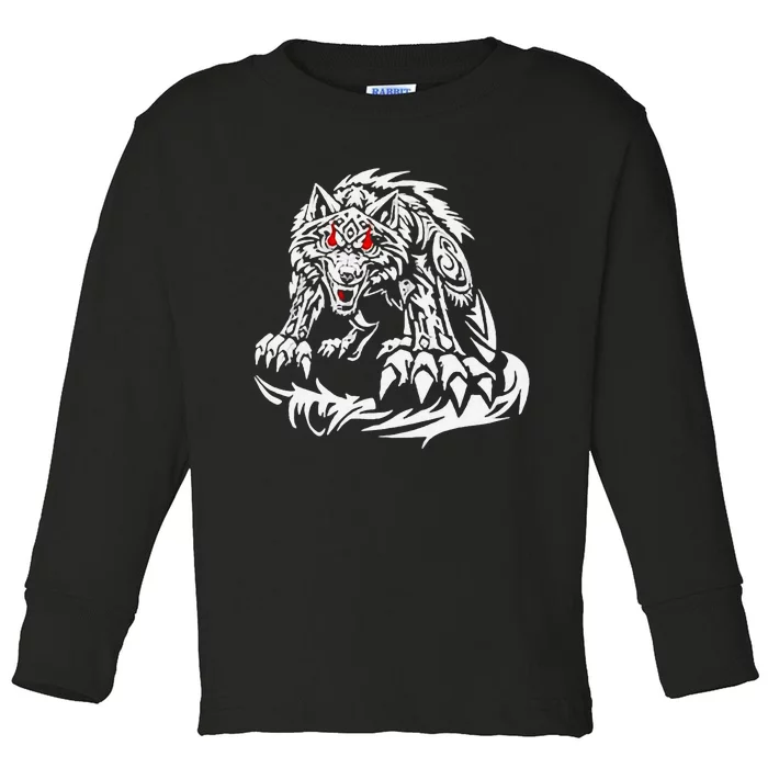 Black Jacob Fatu Wolf Gift Toddler Long Sleeve Shirt