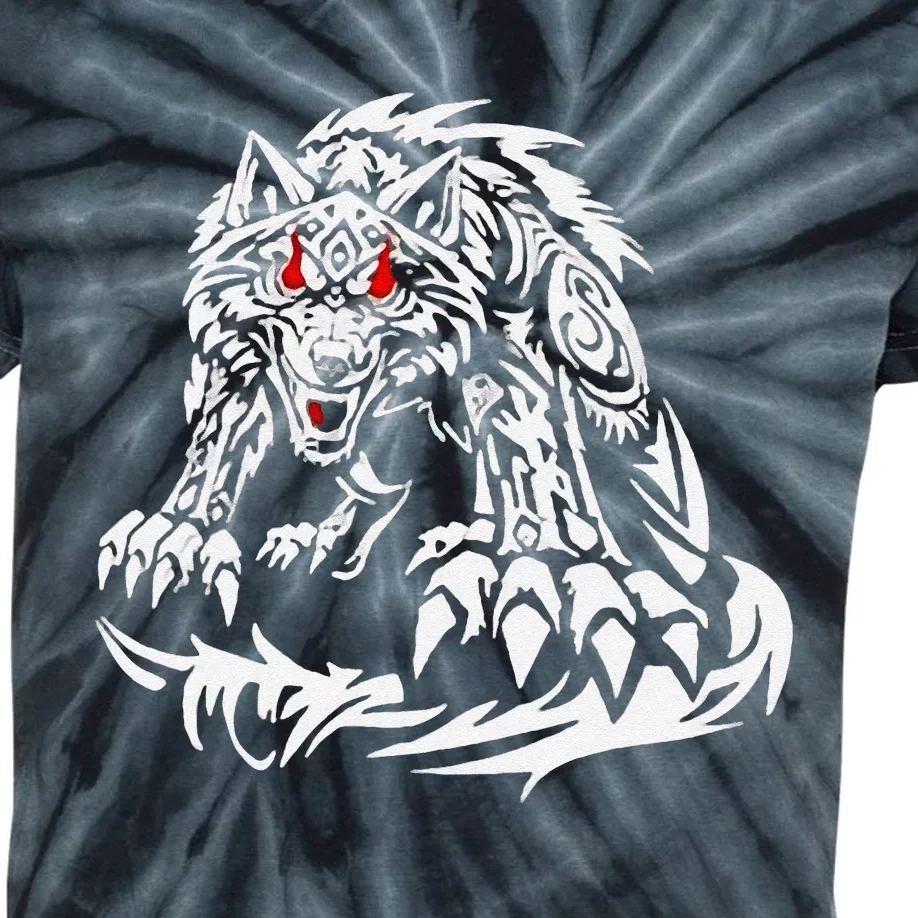 Black Jacob Fatu Wolf Gift Kids Tie-Dye T-Shirt