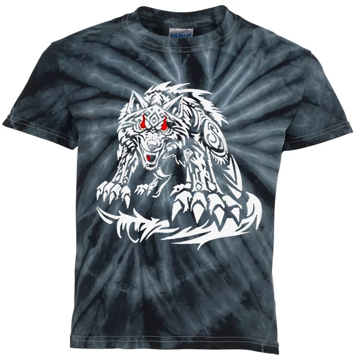 Black Jacob Fatu Wolf Gift Kids Tie-Dye T-Shirt