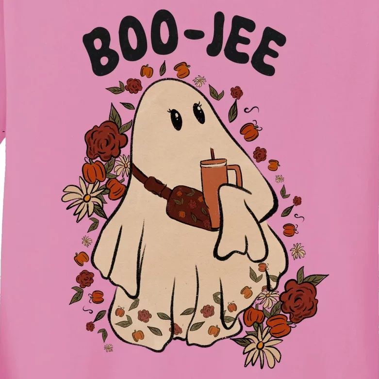 Boo Jee Fall Halloween Ghost Funny Kids Long Sleeve Shirt