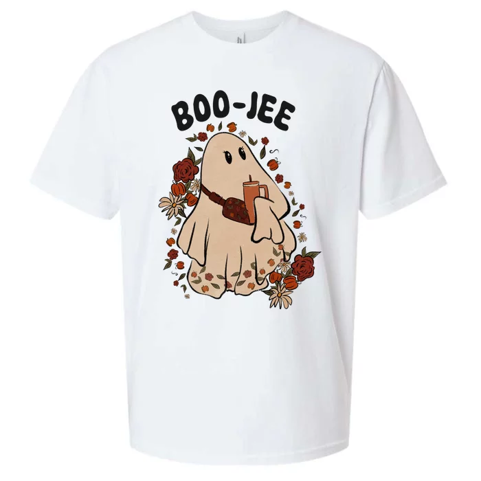 Boo Jee Fall Halloween Ghost Funny Sueded Cloud Jersey T-Shirt