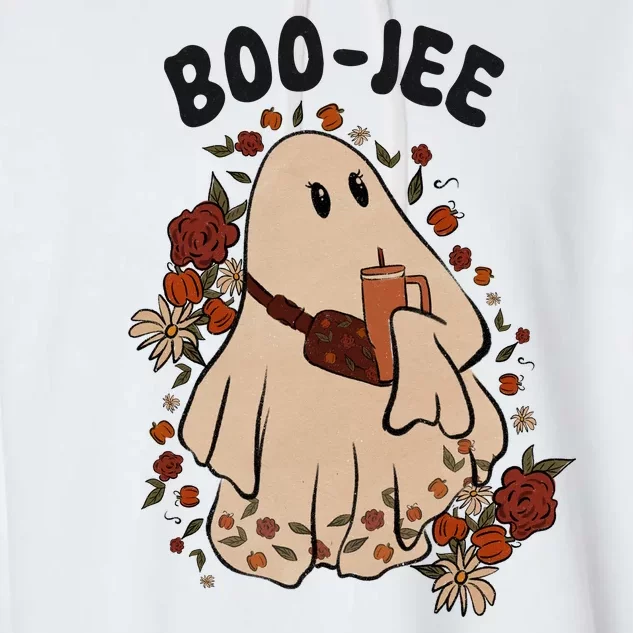 Boo Jee Fall Halloween Ghost Funny Garment-Dyed Fleece Hoodie