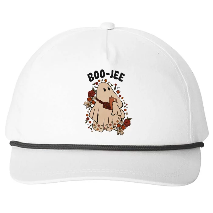 Boo Jee Fall Halloween Ghost Funny Snapback Five-Panel Rope Hat