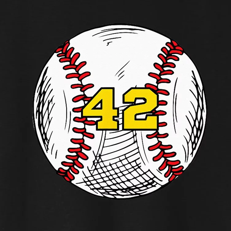 Baseball Jersey Favorite Lucky Number 42 Women's Crop Top Tee