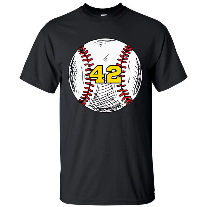 Baseball Jersey Favorite Lucky Number 42 Tall T-Shirt