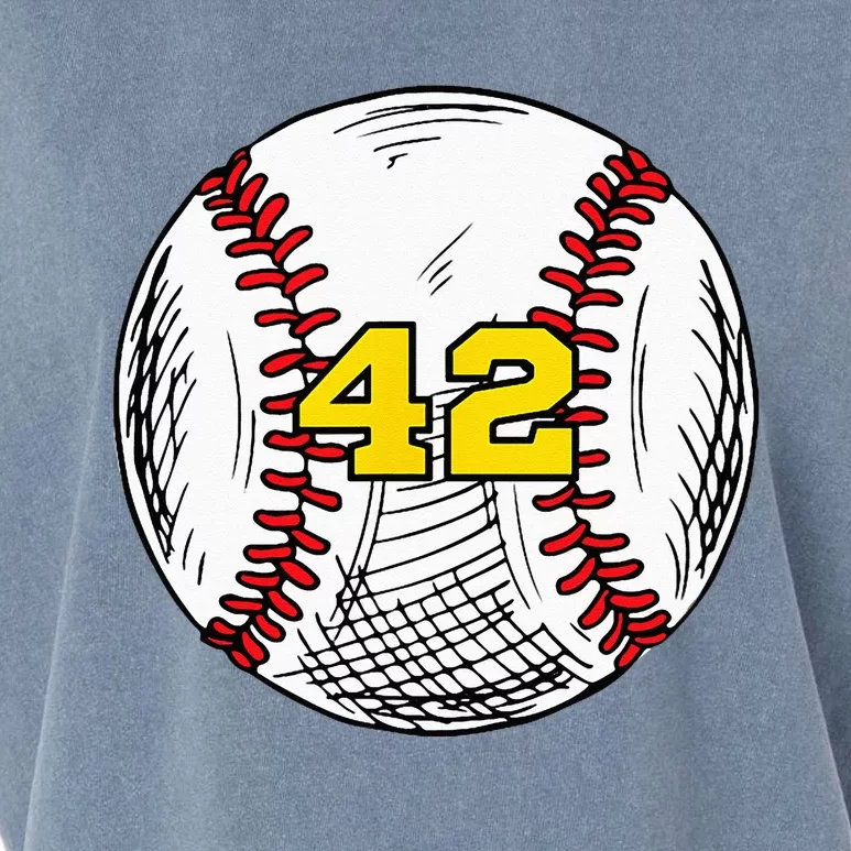 Baseball Jersey Favorite Lucky Number 42 Garment-Dyed Women's Muscle Tee