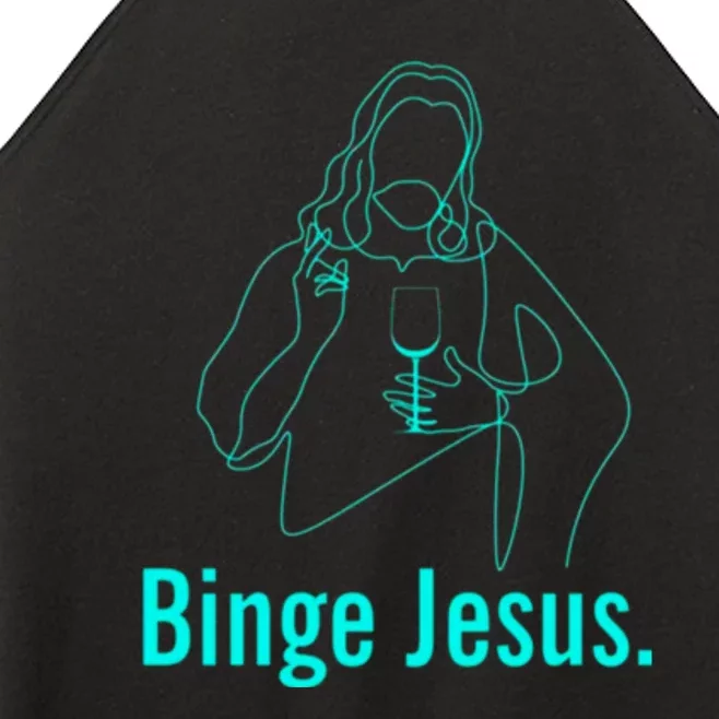 Binge Jesus Funny Christian Women’s Perfect Tri Rocker Tank