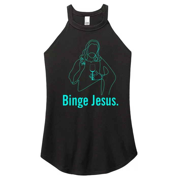 Binge Jesus Funny Christian Women’s Perfect Tri Rocker Tank