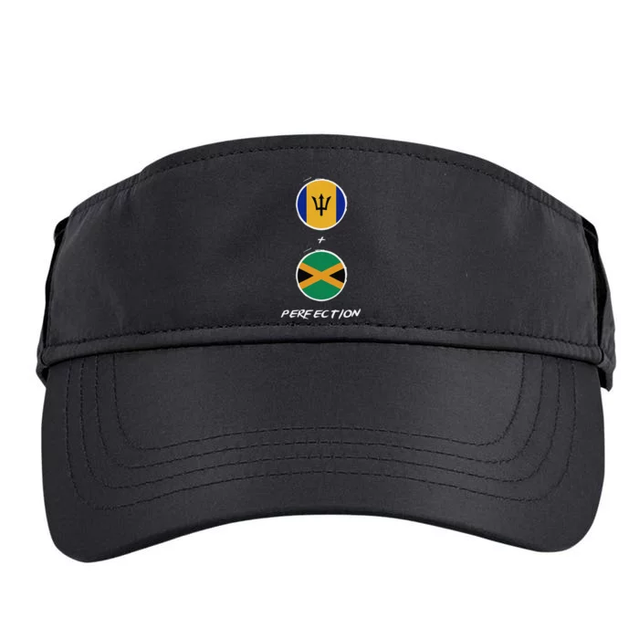 Barbados Jamaica Flag Perfection Bajan Barbadian Jamaican Adult Drive Performance Visor