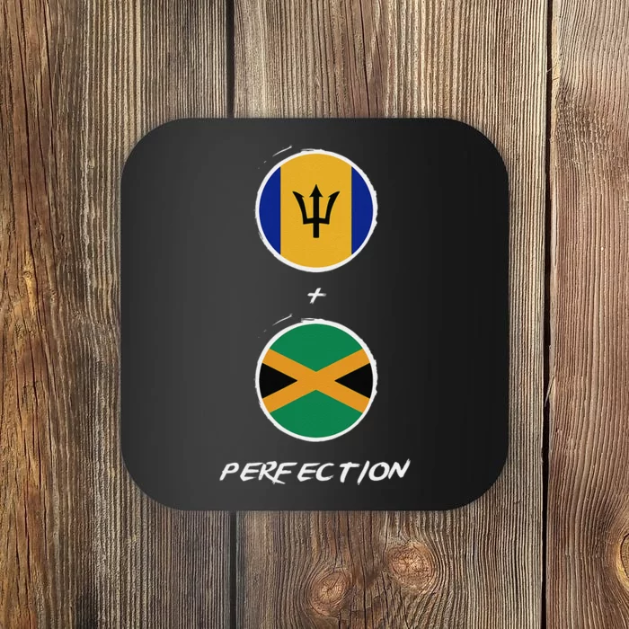 Barbados Jamaica Flag Perfection Bajan Barbadian Jamaican Coaster