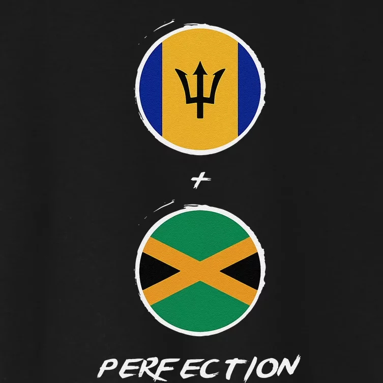 Barbados Jamaica Flag Perfection Bajan Barbadian Jamaican Women's Crop Top Tee