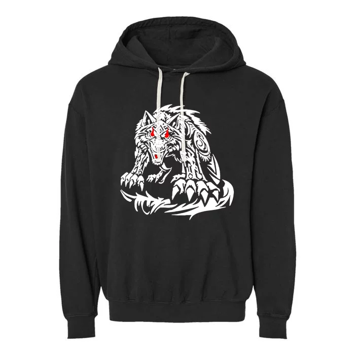 Black Jacob Fatu Wolf Garment-Dyed Fleece Hoodie