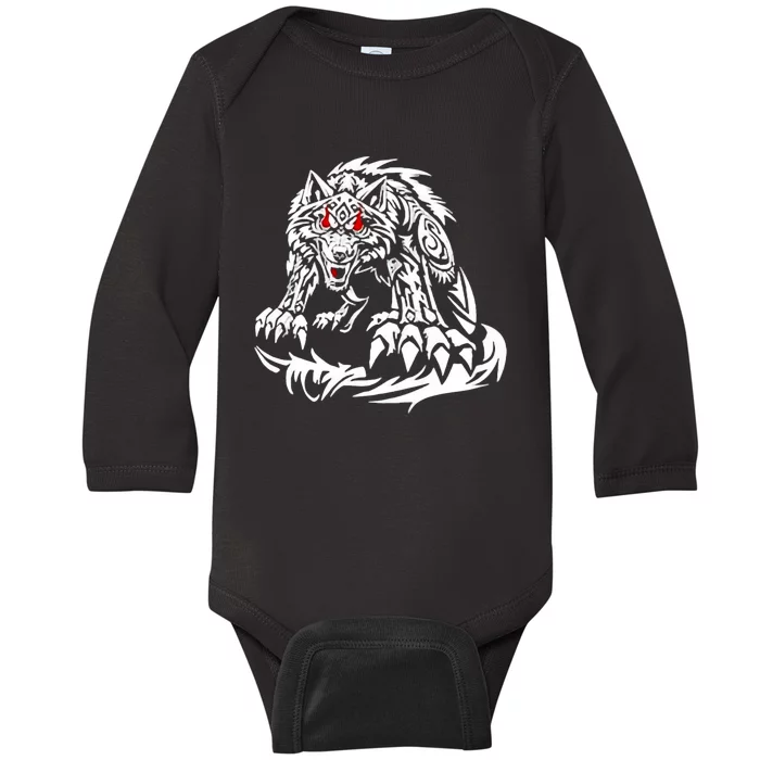 Black Jacob Fatu Wolf Baby Long Sleeve Bodysuit