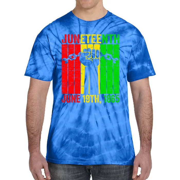 Bhm Juneteenth Fist June 19 Freedom Gift Tie-Dye T-Shirt