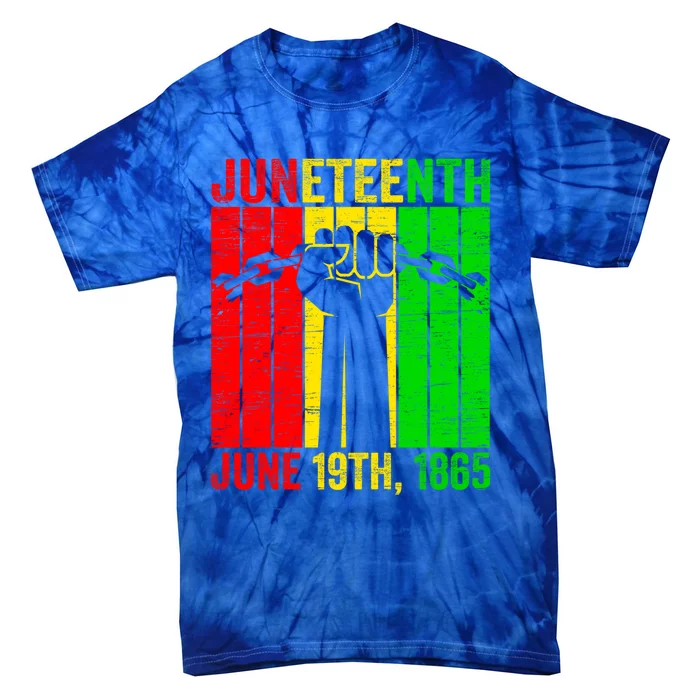 Bhm Juneteenth Fist June 19 Freedom Gift Tie-Dye T-Shirt