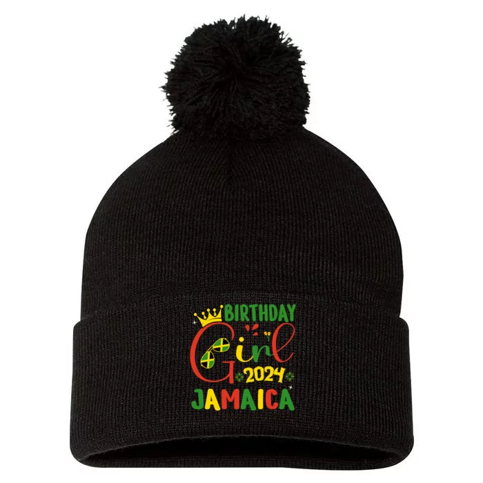 Birthday Jamaica Girl Trip 2024 Jamaica Birthday Squad Pom Pom 12in Knit Beanie