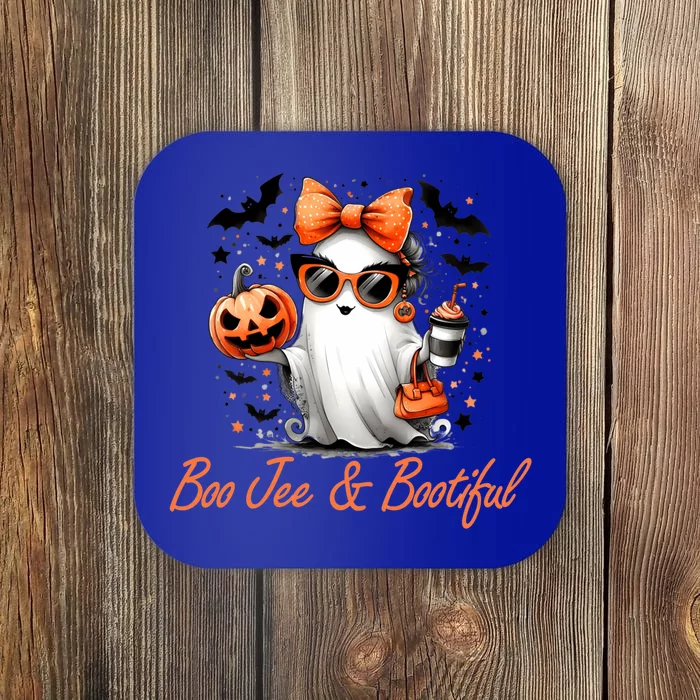 Boo Jee Ghost Ing Coffee Coquette Bow Halloween Cute Gift Coaster