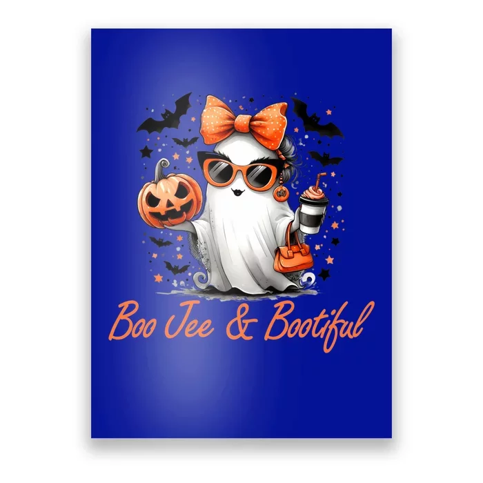 Boo Jee Ghost Ing Coffee Coquette Bow Halloween Cute Gift Poster