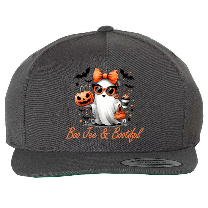 Boo Jee Ghost Ing Coffee Coquette Bow Halloween Cute Gift Wool Snapback Cap