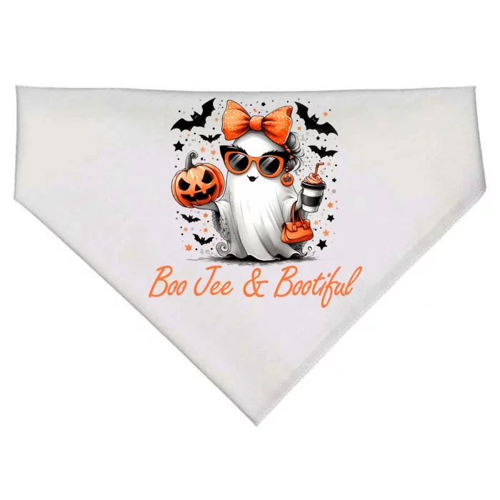 Boo Jee Ghost Ing Coffee Coquette Bow Halloween Cute Gift USA-Made Doggie Bandana