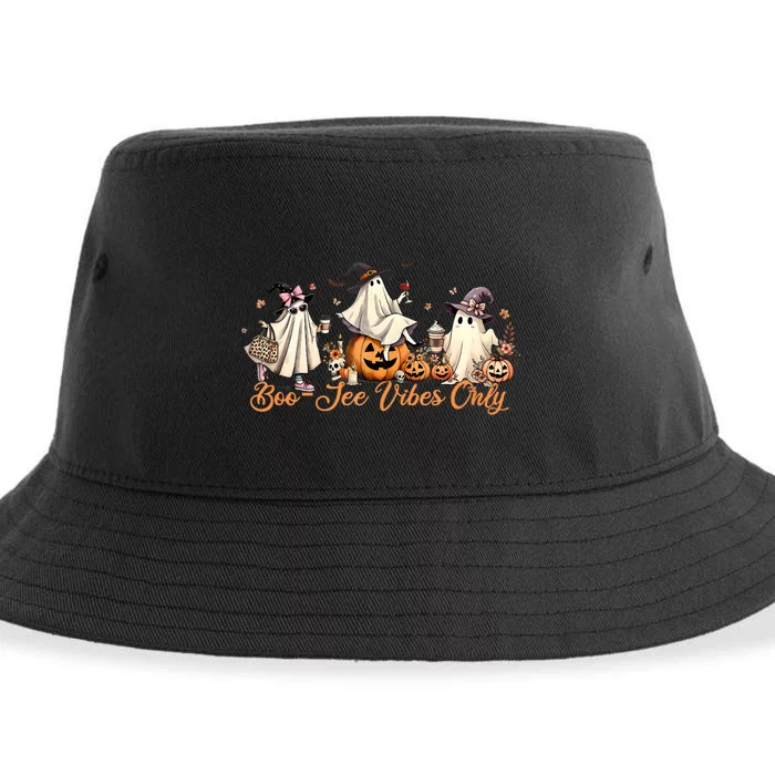 Boo Jee Ghost Ice Coffee Coquette Bow Halloween Women Girl Sustainable Bucket Hat