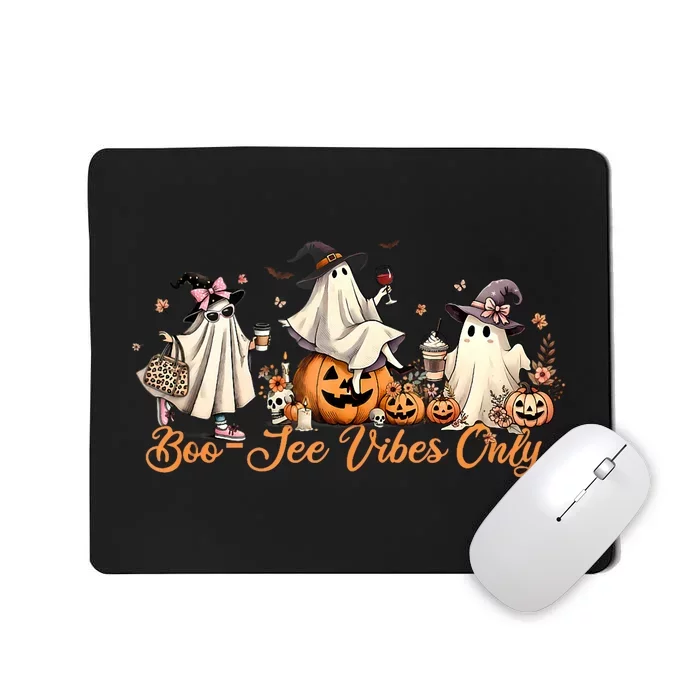 Boo Jee Ghost Ice Coffee Coquette Bow Halloween Women Girl Mousepad