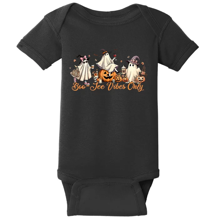 Boo Jee Ghost Ice Coffee Coquette Bow Halloween Women Girl Baby Bodysuit